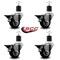 Service Caster 3'' Black Poly Swivel 1-7/8'' Expanding Stem Caster Set with Brake, 4PK SCC-EX20S314-PPUB-BLK-PLB-178-4 - alternate 3